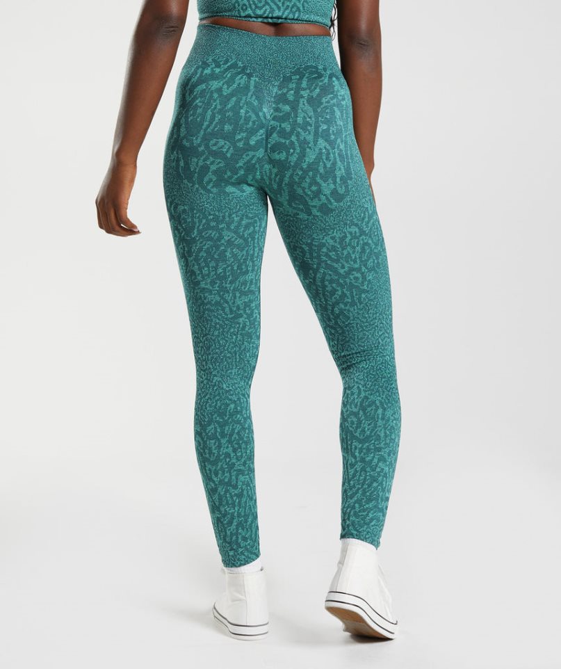 Women's Gymshark Adapt Animal Seamless Leggings Turquoise | CA 87A613